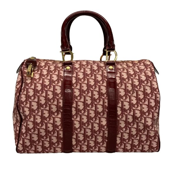 DIOR/ChristianDior Trotteur Bordeaux Pink PVC Patent Leather Handbag 505-082725 - Picture 1 of 14